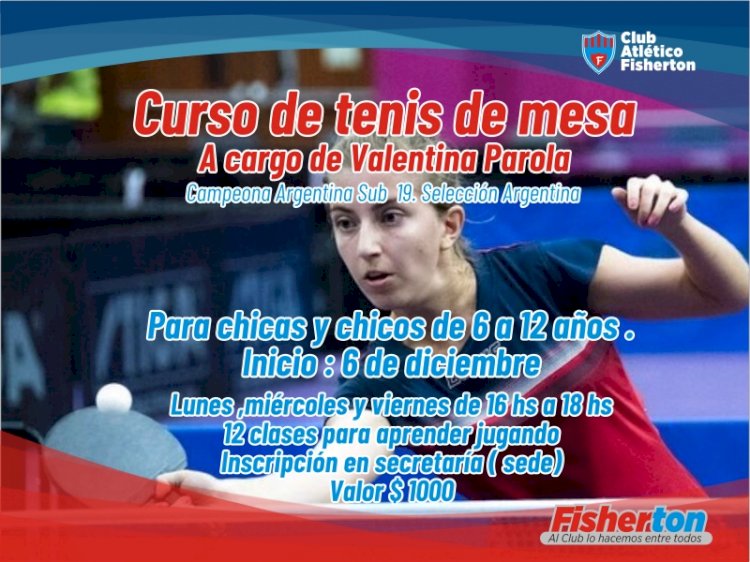 Imperdible curso de Tenis de Mesa